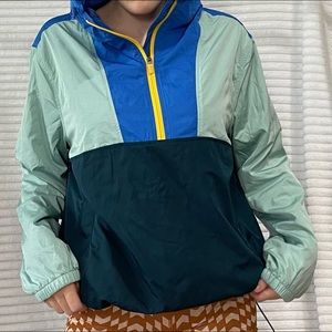 Color block pullover windbreaker spring jacket